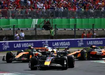 2025 Olasz Nagydíj: Max Verstappen (Red Bull), Lando Norris (McLaren), Oscar Piastri (McLaren)