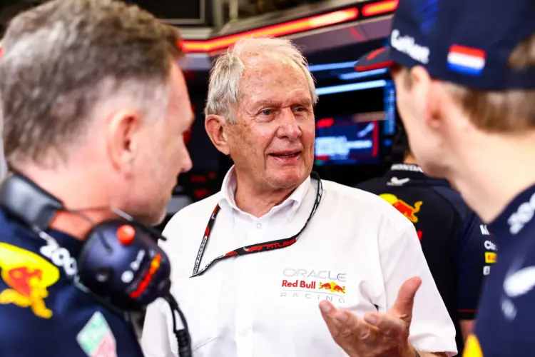 Christian Horner, Max Verstappen, Dr. Helmut Marko