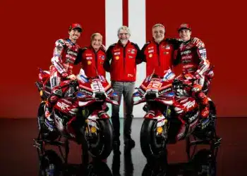 Ducati 2025: Marc Márquez, Davide Tardozzi, Gigi Dall'Igna, Mauro Grassilli, Francesco Bagnaia