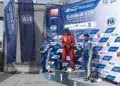 Jochen Hahn (2.), Kiss Norbi (1.), Sacha Lenz (3.), ETRC 2026 Slovakia Ring dobogó